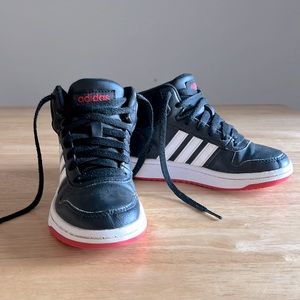 Adidas Hoops Mid 2.0 Basketball Shoe, Black/White/Red, 11 US Little Kid
